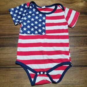 American Flag Unisex Infant Body Suit - Size 9-12 M